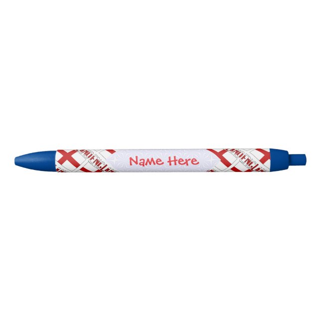 Bolígrafo De Tinta Negra Bandera inglesa cubierta roja personalizada (Anverso)