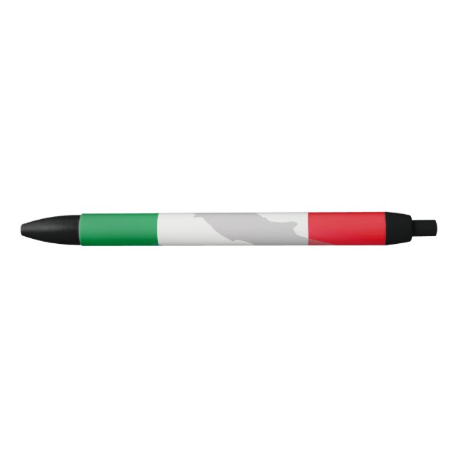 Bolígrafo De Tinta Negra bandera italiana e Italia (Anverso)