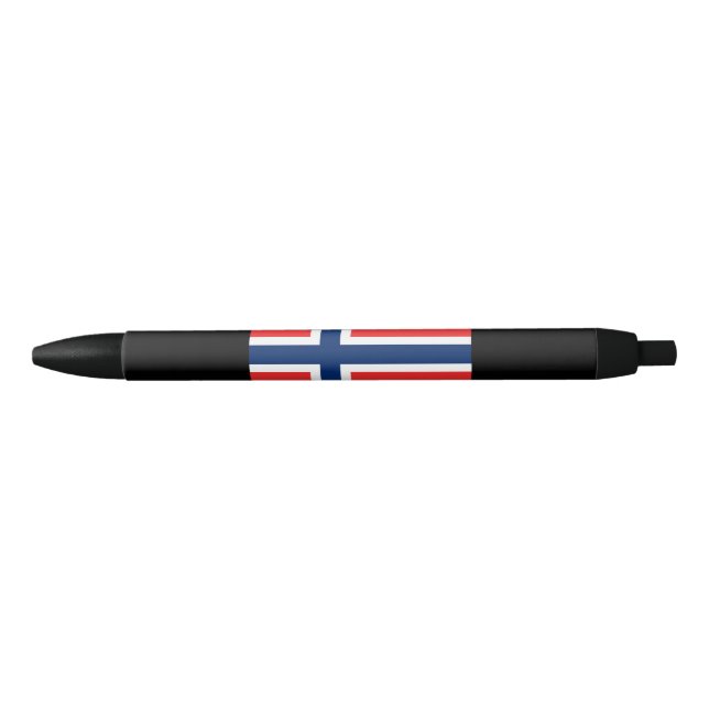 Bolígrafo De Tinta Negra Bandera noruega (Noruega) (Anverso)
