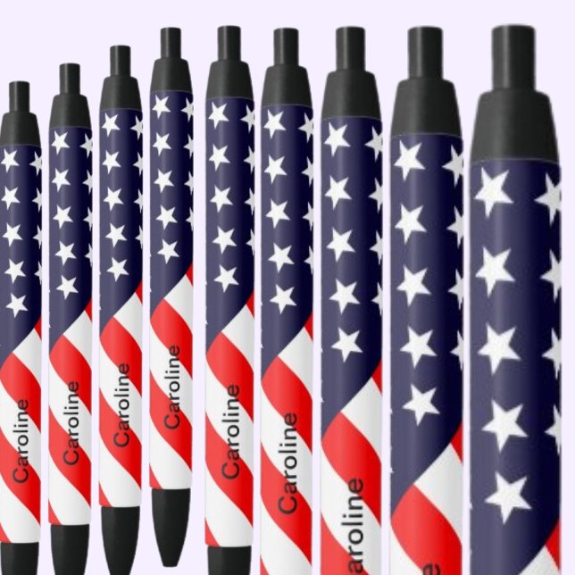 Bolígrafo De Tinta Negra Bandera Patriótica Personalizada de los Estados Un (Subido por el creador)