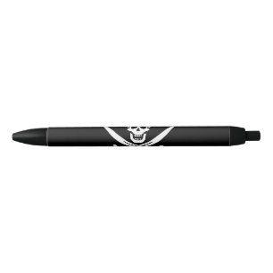 Bolígrafo De Tinta Negra Bandera pirata calavera espadas cruzadas