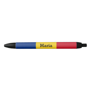 Bolígrafo De Tinta Negra Bandera rumana personalizada