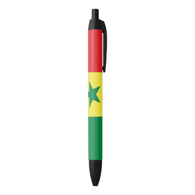 Bolígrafo De Tinta Negra Bandera senegalesa (Senegal) (Parte inferior (Vertical))
