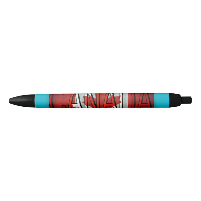 Bolígrafo De Tinta Negra Bandera y logotipo de Canadá (Anverso)