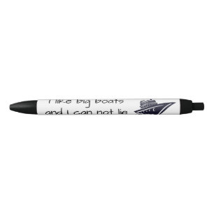 Bolígrafo De Tinta Negra Barco de Crucero Me Gusta Los Barcos y No Puedo Me
