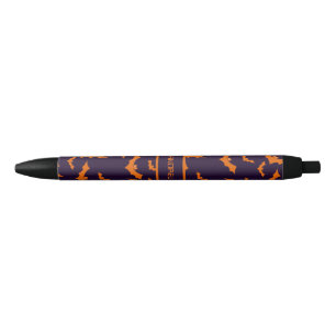 Bolígrafo De Tinta Negra Bat de Halloween con nombre personalizado