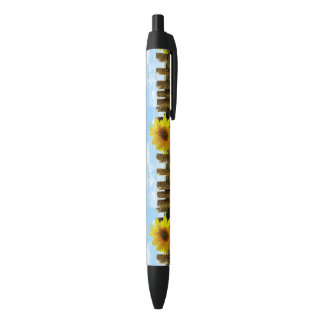 Bolígrafo De Tinta Negra Belleza de la naturaleza del girasol