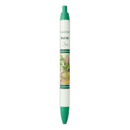 Bolígrafo De Tinta Negra Bienestar y autocuidado en verde menta