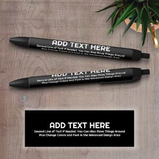 Bolígrafo De Tinta Negra Black Create Your Own - Make It Your Personalizado