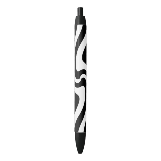 Bolígrafo De Tinta Negra Blanco y negro (Frente vertical)