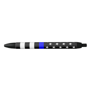 Bolígrafo De Tinta Negra Blue Line fino señala por medio de una bandera