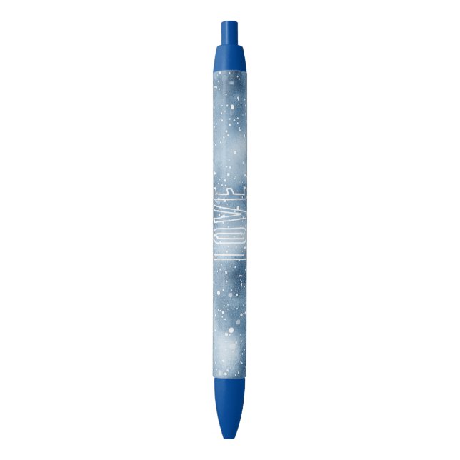 Bolígrafo De Tinta Negra Blue Snow (Frente vertical)