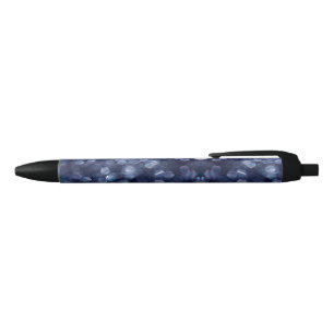 Bolígrafo De Tinta Negra Blue Sparkle Bokeh Lights