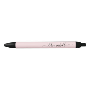 Bolígrafo De Tinta Negra Blush Rosa Nombre Personalizado Script