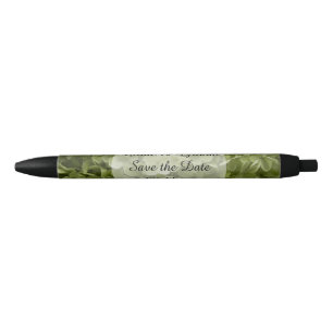 Bolígrafo De Tinta Negra Boda verde Annabelle Hydrangea Salven la fecha