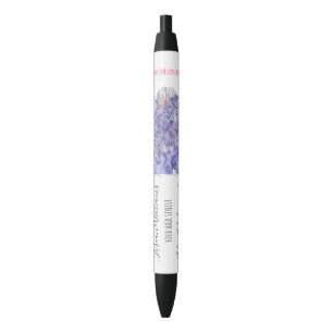 Bolígrafo De Tinta Negra Boho Moda Morple Bride Hairstyle Watercolor Floral