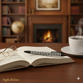 Bolígrafo De Tinta Negra Bold Black and White Chevron Pattern Classic