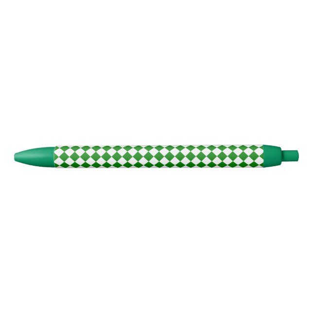 Bolígrafo De Tinta Negra Bold Green and White Chevron Pattern Classic (Anverso)