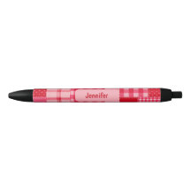 Bolígrafo con tinta personalizada con parche rosa 