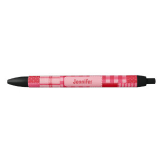 Bolígrafo De Tinta Negra Bolígrafo con tinta personalizada con parche rosa 