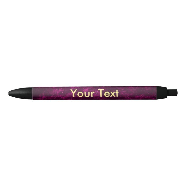 Bolígrafo De Tinta Negra Bonito morado y oro (Anverso)