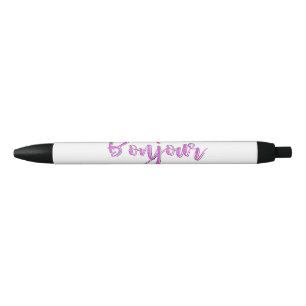 Bolígrafo De Tinta Negra Bonjour punteado rosa