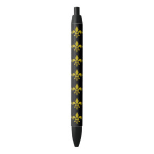Bolígrafo De Tinta Negra Borde de Lirio Real Dorado + tu trasero. e ideas