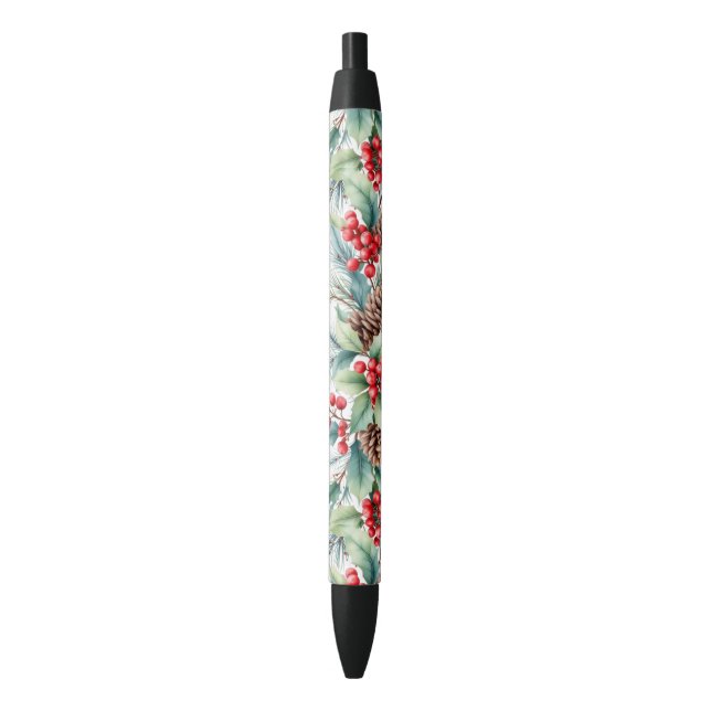 Bolígrafo De Tinta Negra Borde Rústico de Acuarela (Frente vertical)