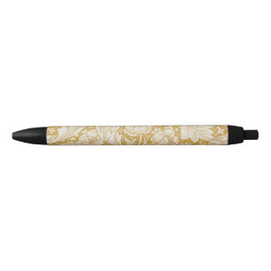 Bolígrafo De Tinta Negra Botón de soltero de William Morris Flor Clásica