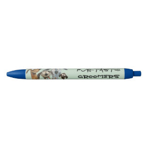 Bolígrafo De Tinta Negra Boutique Azul de Peluquería Canina Acuarela Divert
