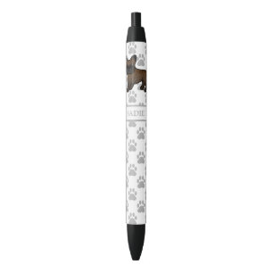 Bolígrafo De Tinta Negra Brindle French Bulldog Perro de Dibujos Animados L