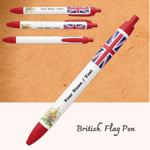 Bolígrafo De Tinta Negra British Flag Pen, Reino Unido / Union Jack