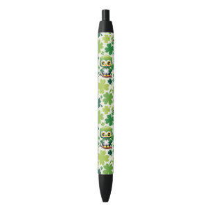 Bolígrafo De Tinta Negra Búho Bebé Lindo Cartoon de San Patricio