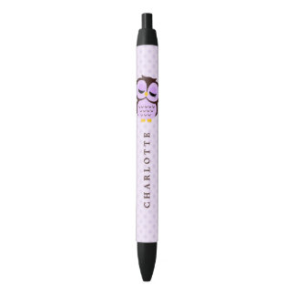 Bolígrafo De Tinta Negra Búho caprichoso lindo