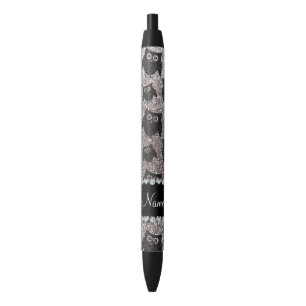 Bolígrafo De Tinta Negra Búhos de plata conocidos personalizados del