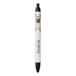 Bolígrafo De Tinta Negra Bulldog Francés cervato / Frenchie con patas y nom