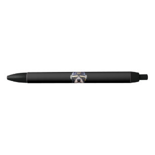 Bolígrafo De Tinta Negra Bulldog francés lindo con casco para bomberos