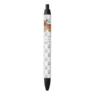 Bolígrafo De Tinta Negra Bulldog Francés Rojo Perro de Dibujos Animados Lin