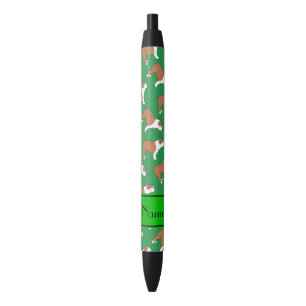 Bolígrafo De Tinta Negra Bulldog verde conocido personalizado