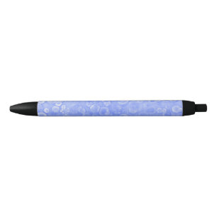 Bolígrafo De Tinta Negra Burbujas Azul Y Blanca