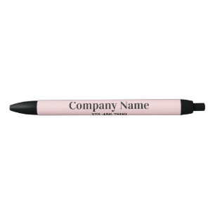 Bolígrafo De Tinta Negra Business Pale Pink Black Company Nombre número de