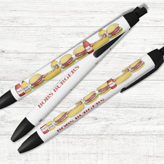 Bolígrafo De Tinta Negra Business Personalizado Restaurant Hamburger (Business restaurant promotional pen with hamburgers and hotdogs)