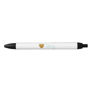 Bolígrafo De Tinta Negra Café del amor de la paz