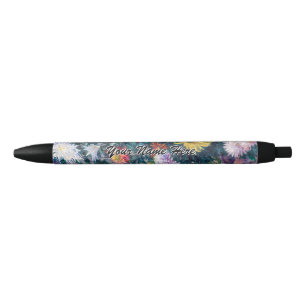 Bolígrafo De Tinta Negra Caillebotte - Crisantemo blanco y amarillo