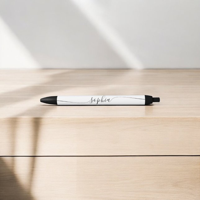 Bolígrafo De Tinta Negra Caligrafía de escritura moderna en blanco (Subido por el creador)