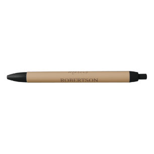 Bolígrafo De Tinta Negra Caligrafía monograma marrón minimalista profesiona