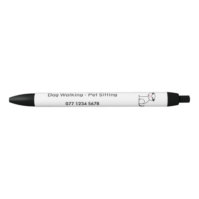 Bolígrafo De Tinta Negra Caminante del perro, promoción del negocio del (Anverso)