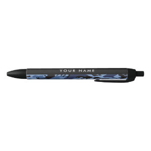 Bolígrafo De Tinta Negra Camuflaje azul marino Tu nombre Personaliza