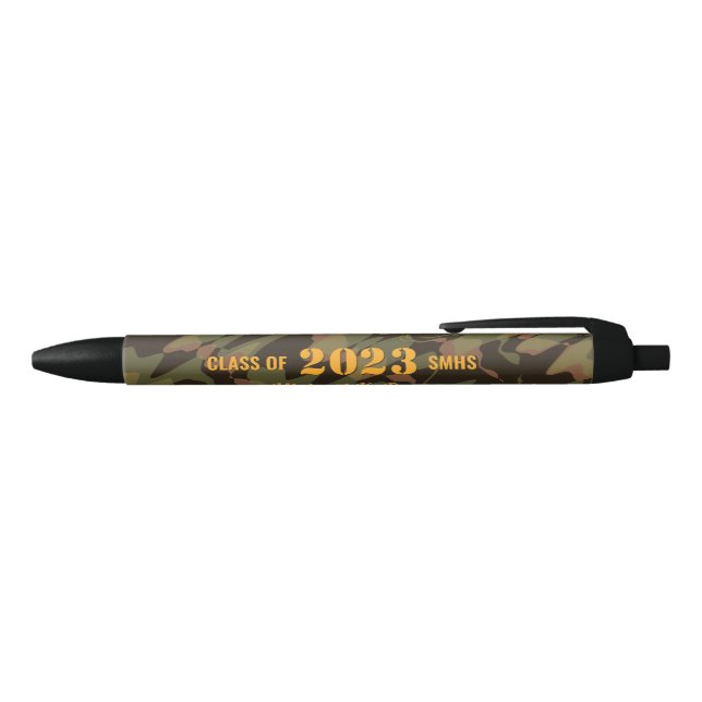 Bolígrafo De Tinta Negra Camuflaje de graduados personalizados Woodland Gre (Parte superior)