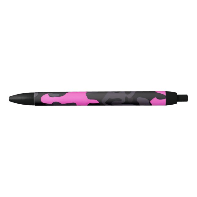 Bolígrafo De Tinta Negra Camuflaje rosa y negro (Anverso)